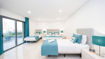 3 dormitorios, cunas (de pago), ropa de cama