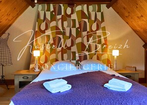 1 slaapkamer, een strijkplank/strijkijzer, gratis wifi, beddengoed