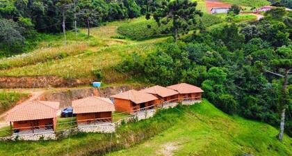 Our cabin at the top of the property with verandah and veranda