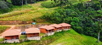 Our cabin at the top of the property with verandah and veranda