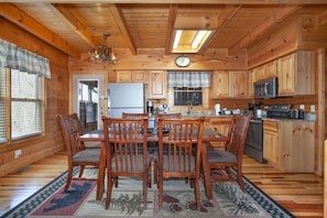 Fridge, microwave, oven, stovetop - Smoky Mountain Gem | MTN View, Hot Tub, Grill! (Gatlinburg)