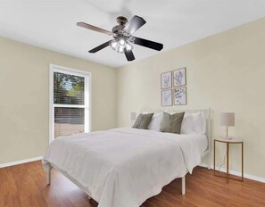 3 habitaciones, tabla de planchar con plancha, wifi y ropa de cama