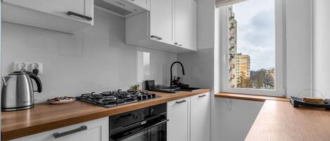 Fridge, oven, stovetop, dishwasher