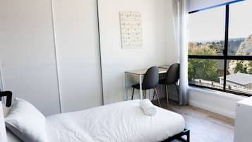 Desk, iron/ironing board, travel cot, free WiFi