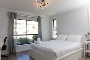 Desk, iron/ironing board, travel cot, free WiFi