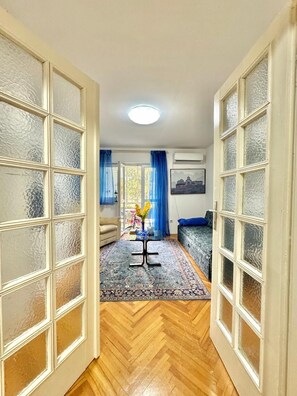 Comfort Apartment, Balcony, Park View | Living area | 42-inch LCD TV with cable channels - Two Bedroom Apt near Slovenska Beach (Budva)