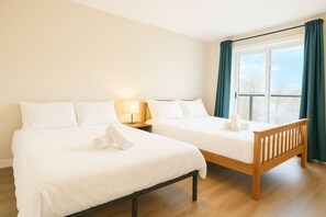 2 bedrooms, desk, iron/ironing board, travel cot