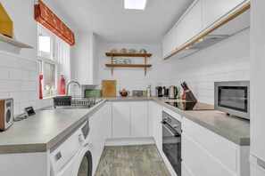 Fridge, microwave, dishwasher, toaster