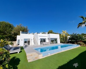 Pool - Villa 'Tipuana 7' with Sea View, Wi-Fi and Air Conditioning (Orihuela)