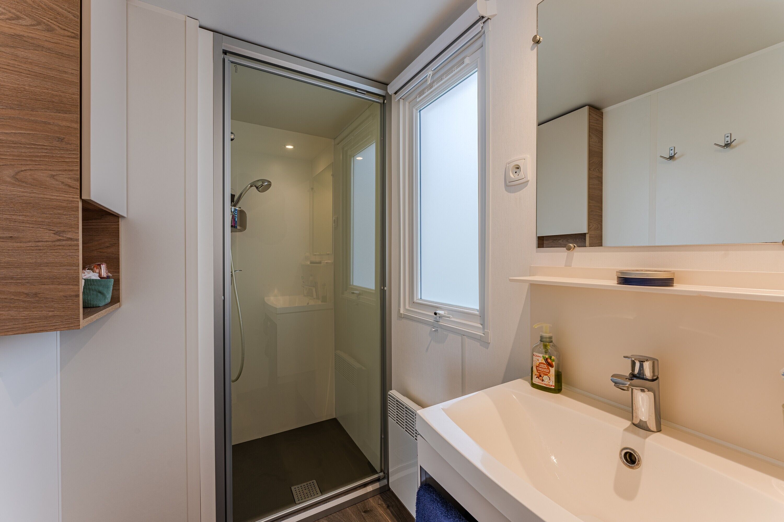 Shower, hair dryer