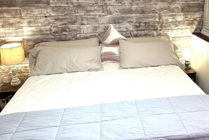 1 bedroom, desk, iron/ironing board, travel cot