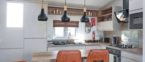 Fridge, oven, stovetop, toaster