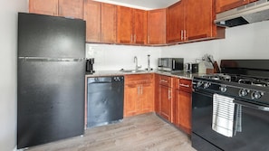 Fridge, dining tables
