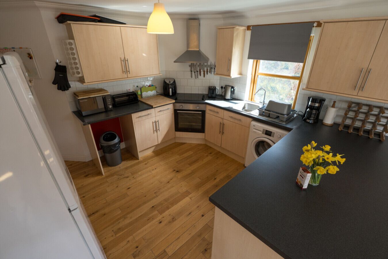 Frigorífico, microondas, horno y lavavajillas