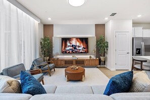 Televisie en een open haard