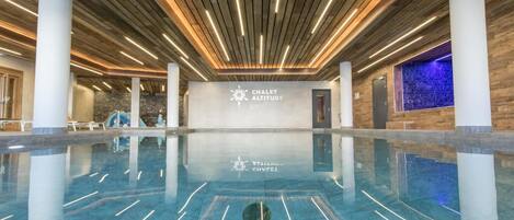 Indoor pool, a heated pool