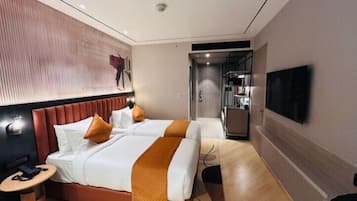 Down duvets, minibar, in-room safe, desk