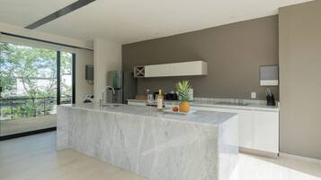 Luxe penthouse, 2 slaapkamers, uitzicht op tuin | Privékeuken