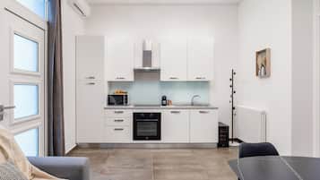 Comfort Apartment, 1 King Bed with Sofa bed, Pets allowed | Private kitchen | Espresso maker, electric kettle, high chair, dining tables