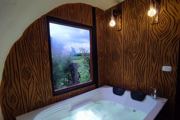 Deluxe Cabin, Pets Allowed, Garden View | Private spa tub