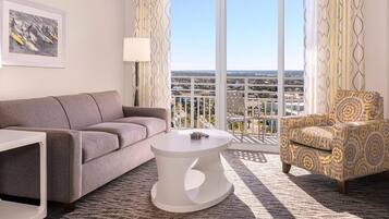 60-inch flat-screen TV with cable channels, DVD player, pay movies