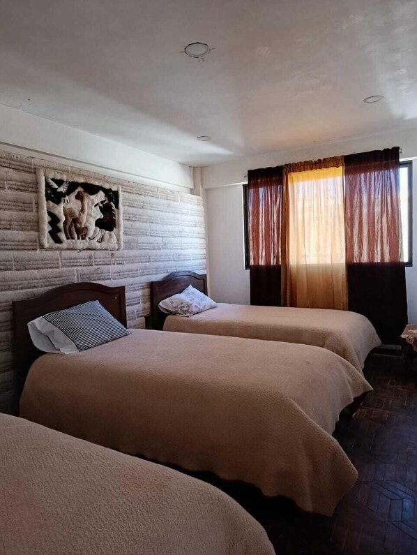 Habitación triple básica, varias camas, vista al patio | Wifi gratis 