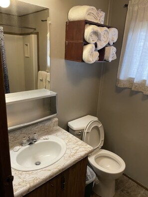 Towels, soap, toilet paper