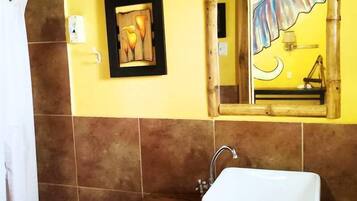Deluxe Double Room, Partial Ocean View | Bathroom | Shower, towels, soap, toilet paper