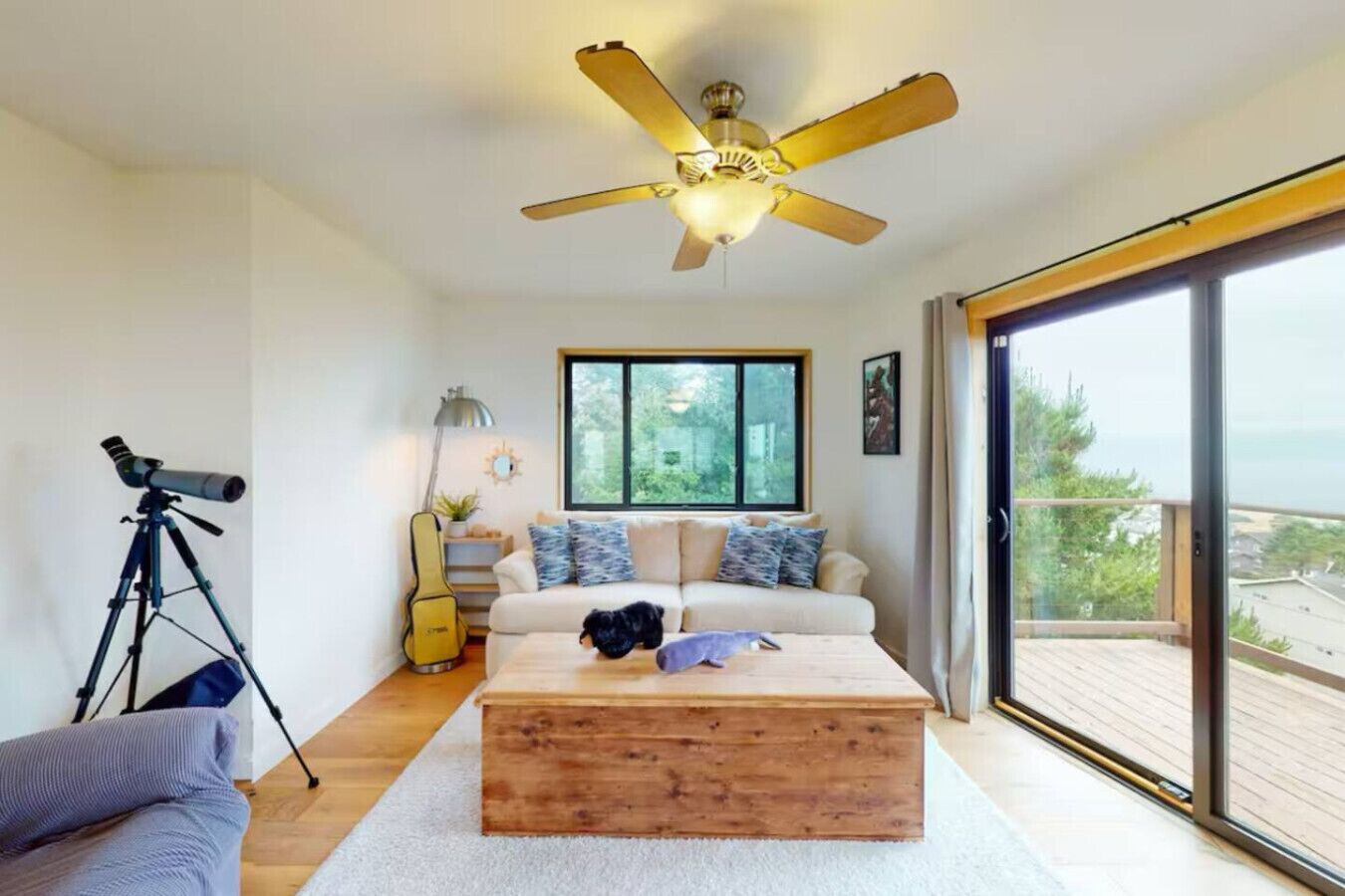 Smart TV, foosball, books, stereo