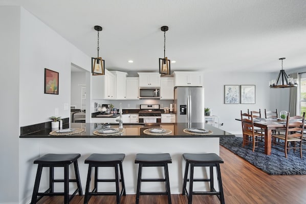 Microwave, oven, stovetop, dishwasher