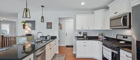 Microwave, oven, stovetop, dishwasher