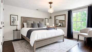 5 habitaciones, tabla de planchar con plancha, wifi y ropa de cama