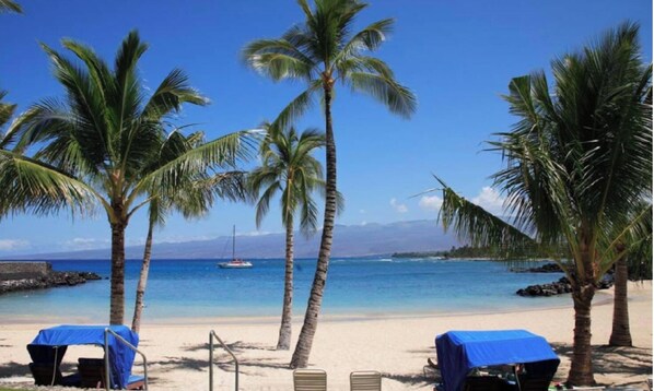 Sun loungers, beach towels