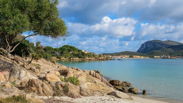 A coastal landscape with rocky terrain, a sandy beach, and a clear view of the sea. - Holiday Home 'Orizzonti 33' with Sea View, Private Terrace and Air Conditioning (Golfo Aranci)