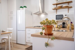 Réfrigérateur, micro-ondes, plaque de cuisson, lave-vaisselle