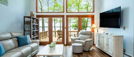 TV, fireplace, video games, books