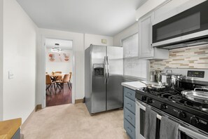 Microwave, oven, stovetop, dishwasher