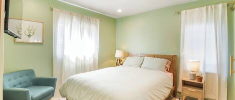 2 slaapkamers, een strijkplank/strijkijzer, wifi, beddengoed