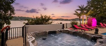 Luxury Lakefront Escape w/ Heated Pool, Hot Tub & Theater