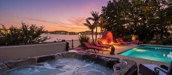 Luxury Lakefront Escape w/ Heated Pool, Hot Tub & Theater