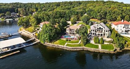 Luxury Lakefront Escape w/ Heated Pool, Hot Tub & Theater
