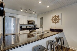 Fridge, microwave, oven, stovetop - Walk to the Beach from 31 The Moorings – Free Amenities & Luxe Comfort (Hilton Head Island)