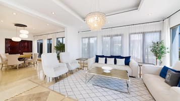Luxury Villa, Balcony, Beach View | Living area