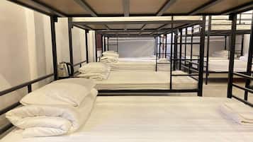 Desk, free WiFi, bed sheets