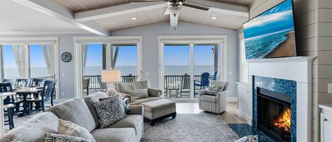 TV connectée, cheminée