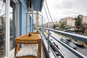 Lägenhet - 1 dubbelsäng - kök - utsikt mot staden | Balkong