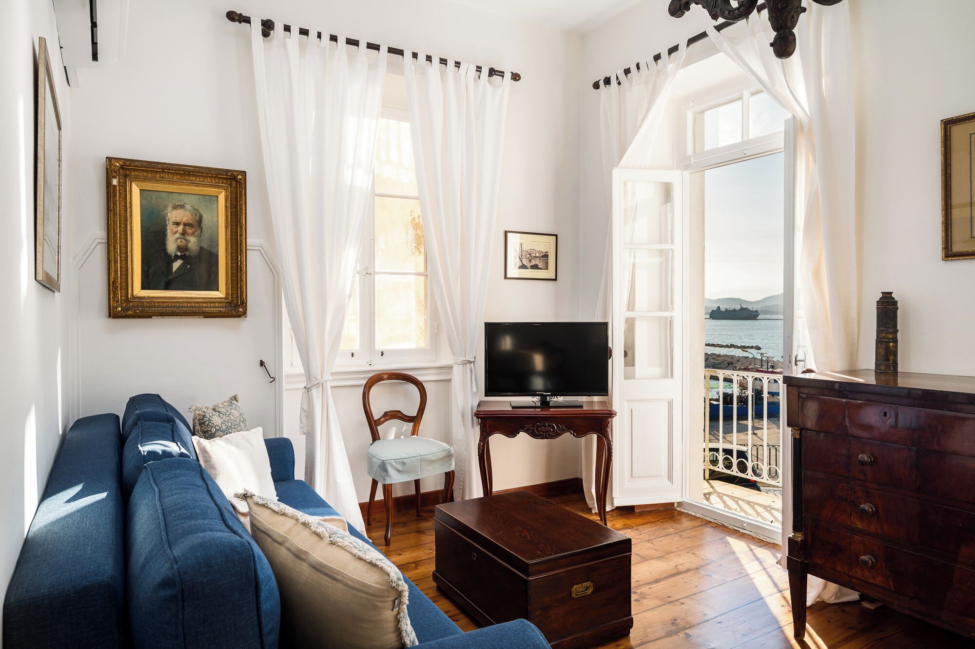 Apartment, 1 Schlafzimmer, Balkon, Meerblick | Wohnbereich