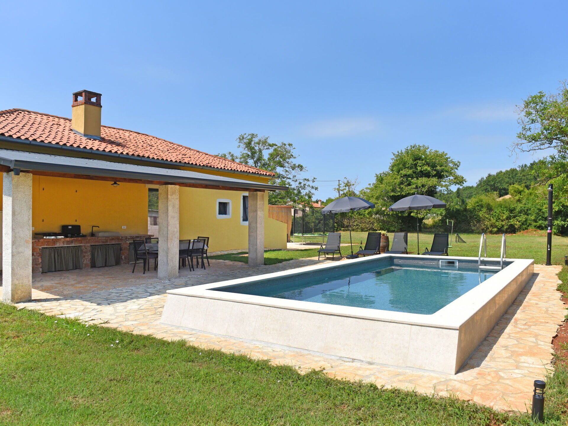 Swimming Pool, House, Residential Area, Home, Estate, Roof, Composite Material, Farmhouse, Resort, Shade