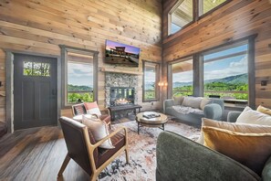 Smart TV, fireplace, video games