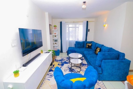 Flat-screen TV, DVD player